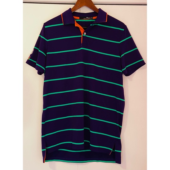 RLX Ralph Lauren Other - Men's RLX Ralph Lauren NWOT sz‎ M Golf Polo Breathable Purple Grn Stripe